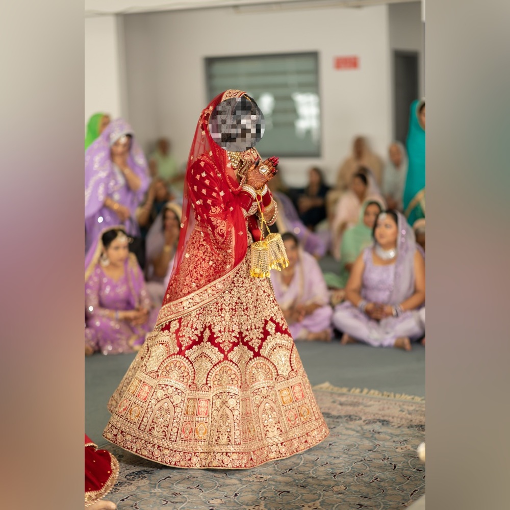 red wedding dress, punjabi lehnga red
